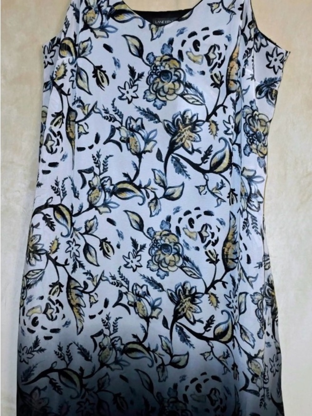 Lane Bryant Blue Floral Shift Dress with Yellow Accents